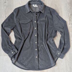 Princess Polly Corduroy Charcoal Grey Oversized Shirt/Shacket Size 6